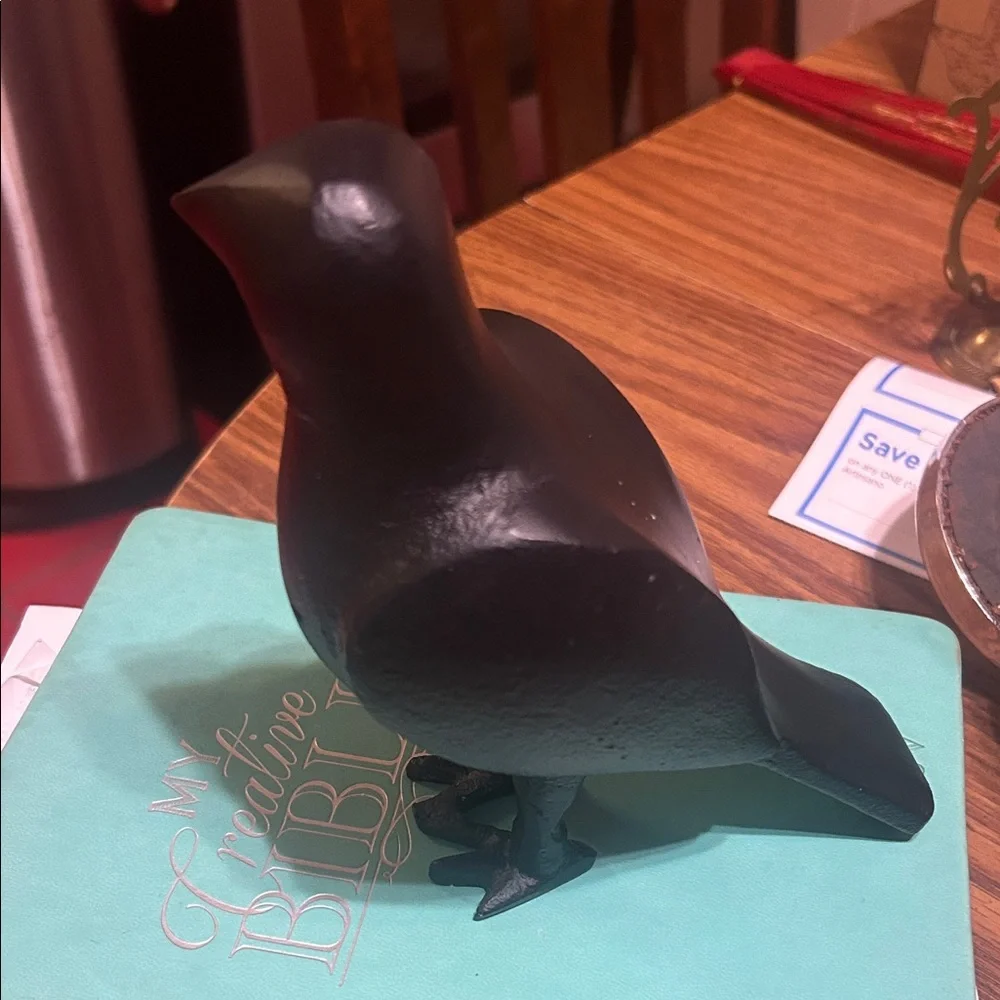 Elegant Black Bird Figurine-it is very heavy cold, could be cast iron